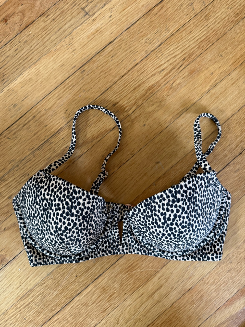 Shade & Shore Black and White Spotted Bikini Top
